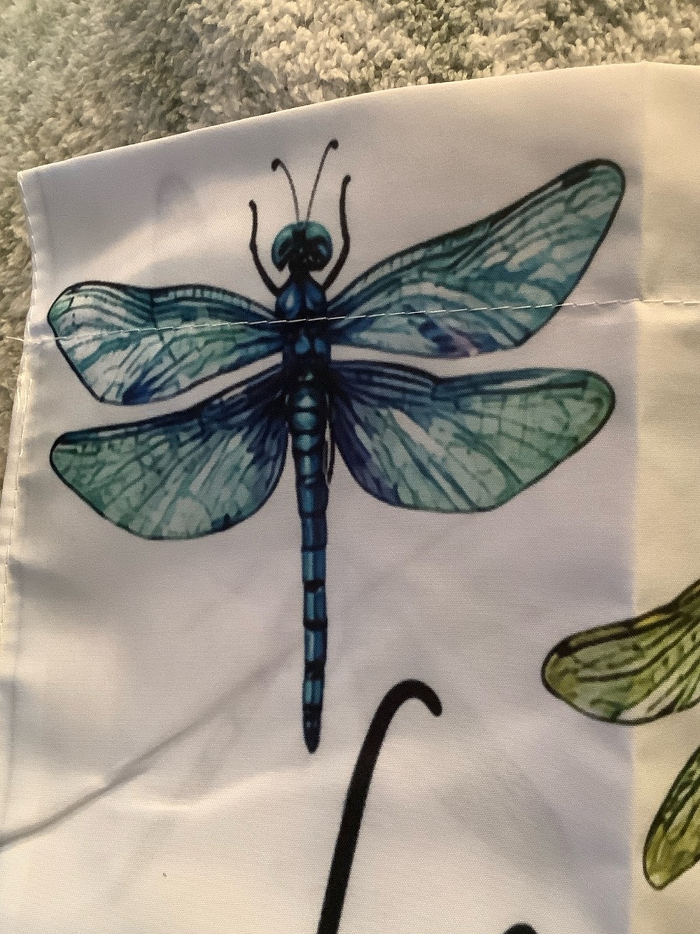 Welcome Dragonfly Floral Small Garden Flag or indoor tapestry decor NWT 11x17” - Picture 2 of 14
